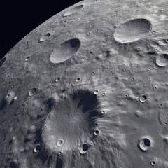 Wall Mural - a view of the Moon surface, created with Generative AI technology