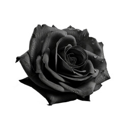 black rose isolated on white