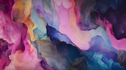 Poster - Colorful watercolor pastel blurred background. Generative ai.