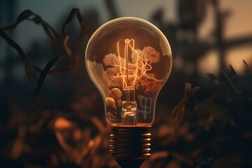 An illustrated lightbulb symbolizes positive thinking. Generative AI