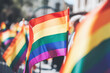 LGBT pride or LGBTQ+ gay pride with rainbow flag. Generative AI