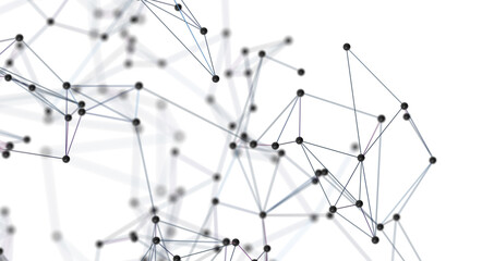 Fototapete - Futuristic geometric double data flow background with connecting dots and lines. Abstract digital  PNG transparent