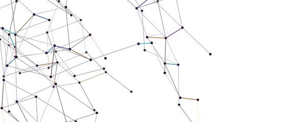 network shape. Abstract 3D render - PNG transparent