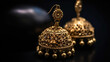 Beautiful Indian Antique Golden pair of earrings, Luxury female jewelry, Indian jewelry Bridal earrings, wedding jewellery heavy party earrings, generative ai