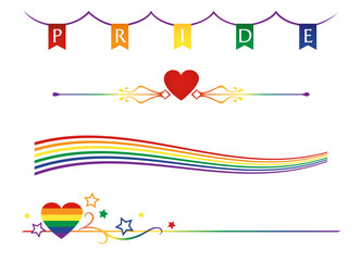 Wall Mural - A set of rainbow pride month dividers
