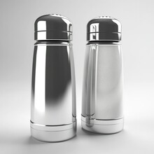 Salt And Pepper Container On White Background. 3D Render. Generative AI