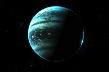 Wall Mural - unknown planet, view from space. deep space exploration. search for a planet to colonize. created wi