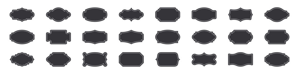 Vintage label set. Silhouette patches set