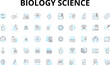 © Nina - Biology science linear icons set. Photosynthesis, Mitosis, DNA, Ecosystem, Mutation, Evolution, Ecology vector symbols and line concept signs. Genetics,Microbes,Nucleus illustration Generative AI