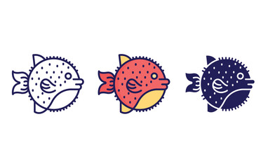 Wall Mural - Puffer Fish vector icon