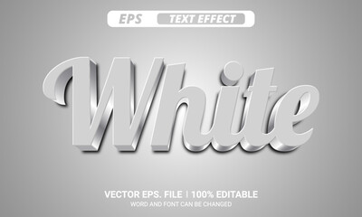 Poster - White 3d editable vector text effect