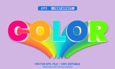 Poster - Color 3d editable vector text effect