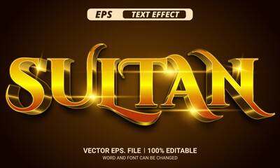 Aufkleber - Sultan gold 3d editable vector text effect