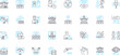 © Nina - Cooperation and assistance linear icons set. ollaboration, Support, Partnership, Unity, Synergy, Teamwork, Coordination line vector and concept signs. Cohesion, Symbiosis, Harmonization Generative AI