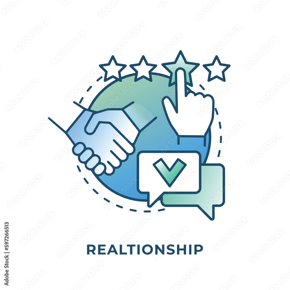 Relationship concept icon. Communication with customers. Business model ...