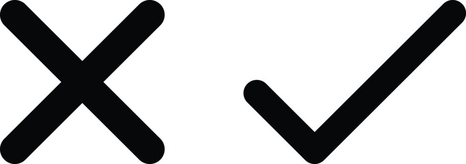Poster - tick and cross mark vector . check mark icon set . right and wrong icons
