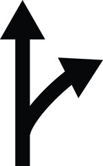 Poster - Two way crossroad right arrow icon . Crossroad right sign