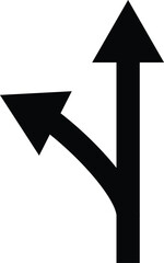 Poster - Two way crossroad left arrow icon . Crossroad left sign vector
