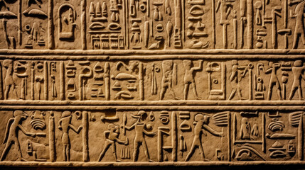 Wall Mural - ancient Egyptian hieroglyph wall - by generative ai