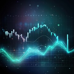 Poster - Abstract background with arrows, graph diagram and financial visual report information on the history of finance in the future with infographics on the stock market.. generative AI