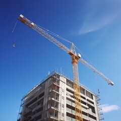 Wall Mural - crane and the building's construction go against the aesthetic. generative ai