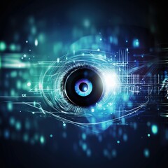 Poster - Eye on technology background. generative ai