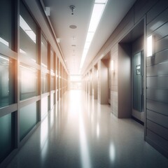 Wall Mural - Medical and hospital services background defocused corridor. generative ai