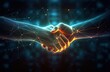 © Yan - Crypto Business handshake on finance prosperity and money technology asset background