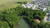 Fototapeta Miasto - eunapolis, bahia, brazil - march 14, 2023: View of trees in an ecological park in the city of Eunapolis