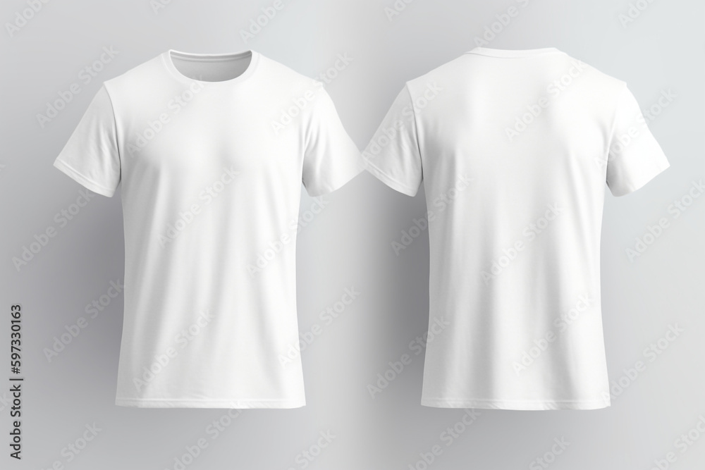 Blank White T - Shirt Mockup Template Front and Back Isolated on White ...