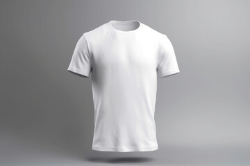 Wall Mural - Blank White T - Shirt Mockup Template, Generative AI	
