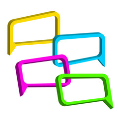 Poster - Colored message frames. Dialog, chat speech bubble. Vector illustration.