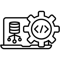 Fototapete - System analysis Icon. Database Software Symbol. Line Icon Vector Stock