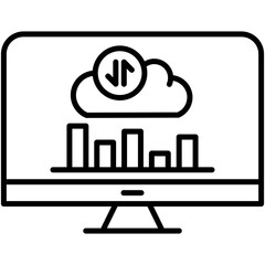 Fototapete - cloud dashboard icon. data center system symbol. line icon vector stock
