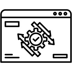 Fototapete - Automation software Icon. Data Center System Symbol. Line Icon Vector Stock
