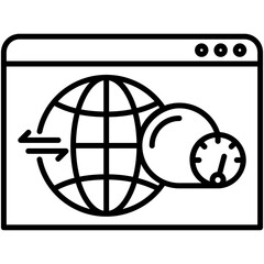 Fototapete - cloud dashboard icon. data center system symbol. line icon vector stock