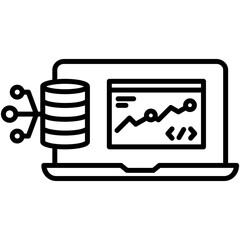 Fototapete - System analysis Icon. Database Software Symbol. Line Icon Vector Stock