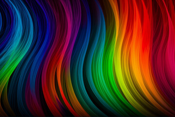 Poster - Hipster Abstract Multicolored Wavy Lines Futuristic Background. 3d Rendering