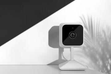 Aufkleber - White Modern Web Camera on a White Product Presentation Podium Cube. 3d Rendering