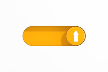 Poster - Yellow Toggle Switch Slider with Arrow Up Direction Icon. 3d Rendering