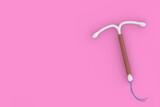 Fototapeta  - Birth Control Concept. T Shape IUD Copper Intrauterine Device. 3d Rendering