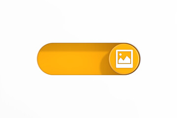 Poster - Yellow Toggle Switch Slider with Picture or Photo Frame Icon. 3d Rendering