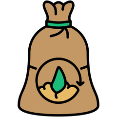 Fototapete - Compostable Icon. Bio Degradable Symbol. Line Filled Icon Vector Stock