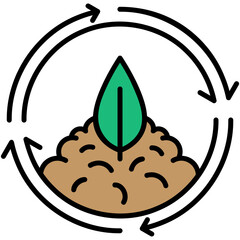 Fototapete - Compostable Icon. Bio Degradable Symbol. Line Filled Icon Vector Stock
