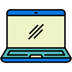 laptop icon. electronics smart device symbol. line filled icon vector stock