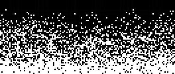 Sticker - Pixelated halftone gradient noise. black and white fading pixel texture. Dissolving wallpaper. Vector background