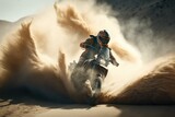 Fototapeta Konie - Endless adventure: moto biking across the desert 