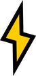Yellow electric thunder bolt lightning strike doodle icon PNG