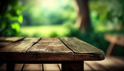 Canvas Print - Empty old wooden table background