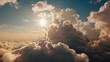 Leinwandbild Motiv 太陽と積乱雲のイメージ　generative ai